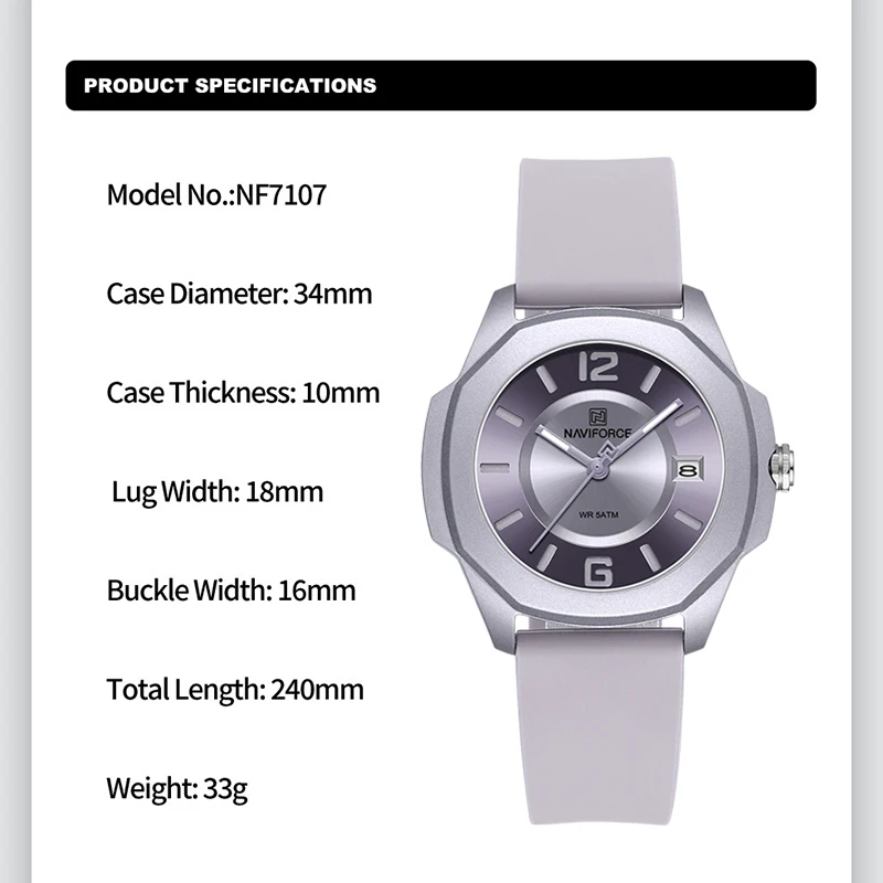 NAVIFORCE 7107 Watch for Women - Edge Tape Roll incelemesi ve fiyatı